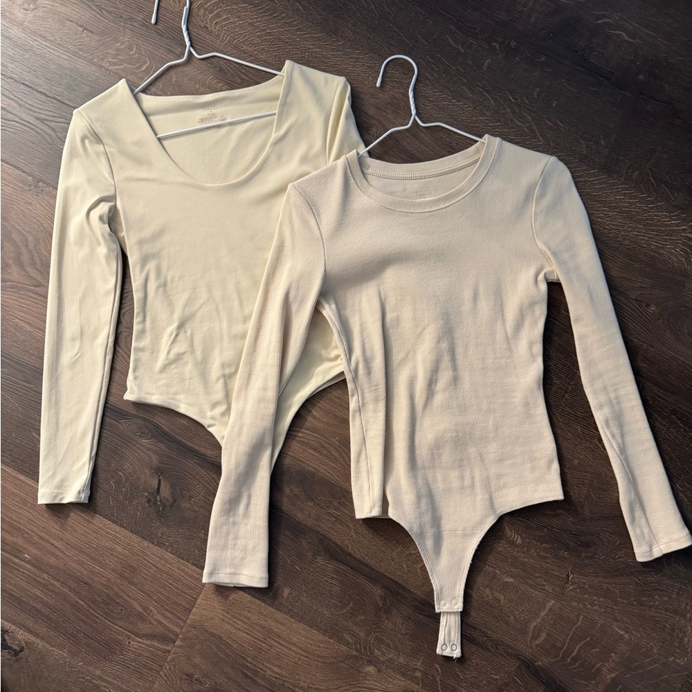 Nuuds Cream (bone) Long Sleeve Bodysuit bundle